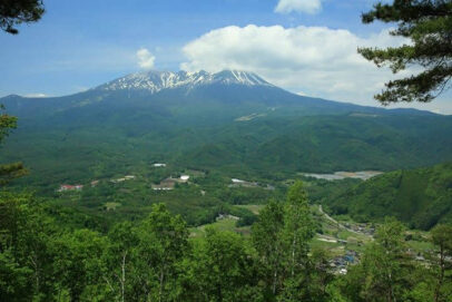 View of Mt. Ontake from Shiroyama Observatory
